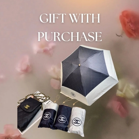 Chanel black quilted umbrella holder and umbrella box gift set gwp items - Picture 5 of 5